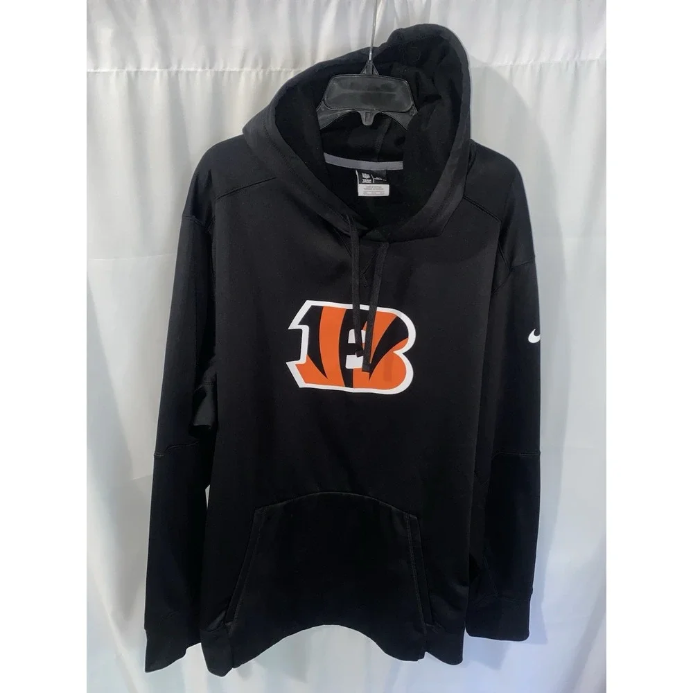 Nike Therma Fit Cincinnati Bengals Hoodie Hooded Sweatshirt Mens 3XL Black